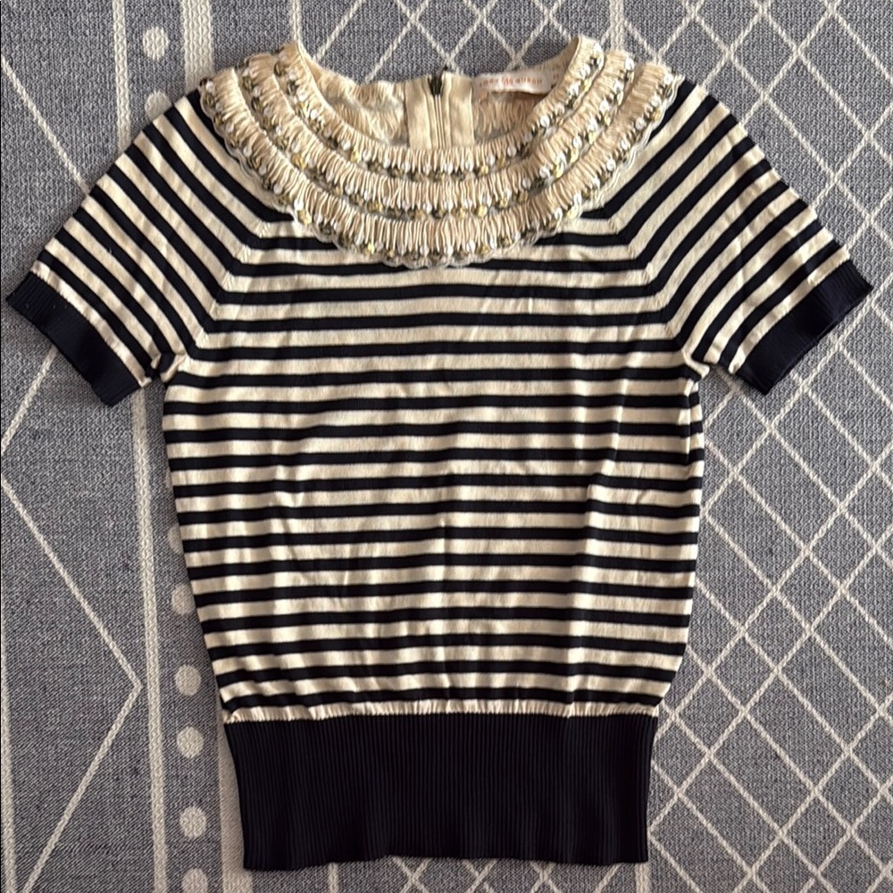 Tory Burch Embellished Fringe Sweater